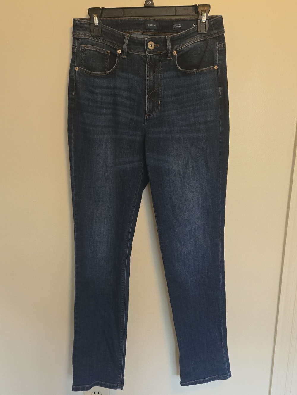 J. Jill Jeans Curvy Fit Straight Leg Dark Wash 6 High Raise 30 Inch Waist